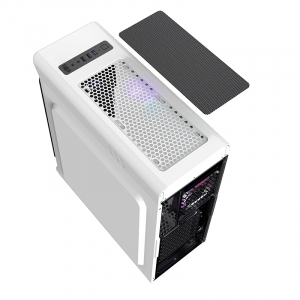 Case ATX GAMEMAX StarLight FRGB, w/o PSU, 4x120mm RGB fans,Fan controller,Transparent, USB3.0, White