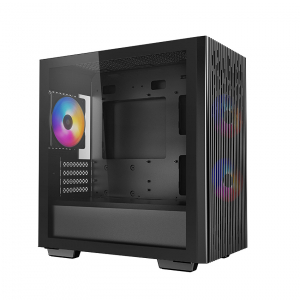 Case mATX Deepcool MATREXX 40 3FS, w/o PSU, 3x120mm tri-color LED , Tempered Glass, USB3.0, Black