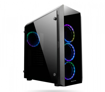 Case ATX Chieftec SCORPION II, w/o PSU, 4x120mm RGB Ring, 2xUSB3.0, 1xUSB2.0, 2xTemperd Glass, Black