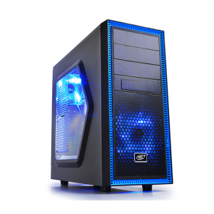 Case ATX Deepcool TESSERACT SW, w/o PSU, 2x120mm, Blue LED, Side Window, USB3.0, Black