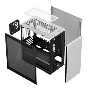 Case mATX Deepcool MACUBE 110, w/o PSU, 1x120mm,Tempered Glass,Magnetic Side Panels, 2xUSB3.0, White