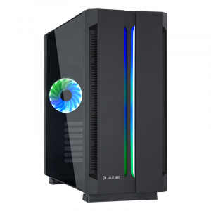 Case ATX Chieftec Chieftronic G1, w/o PSU, 1x120mm, RGB,RGB Hub, ARGB LED strip,Tempered Gass, Black