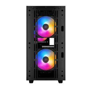Case mATX Deepcool MATREXX 40 3FS, w/o PSU, 3x120mm tri-color LED , Tempered Glass, USB3.0, Black