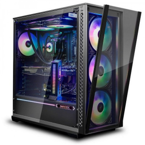 Case mATX Deepcool MATREXX 40 3FS, w/o PSU, 3x120mm tri-color LED , Tempered Glass, USB3.0, Black