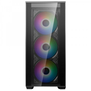 Case mATX Deepcool MATREXX 40 3FS, w/o PSU, 3x120mm tri-color LED , Tempered Glass, USB3.0, Black