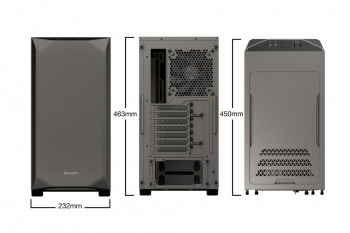 Case ATX be quiet! Pure Base 500, w/o PSU, 2x140mm, 2xUSB 3.2, Window, PSU shroud, Gray