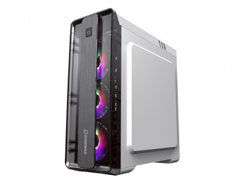 Case ATX GAMEMAX MoonLight FRGB, w/o PSU, 4x120mm FRGB fans, Fan Controller, TP, USB3.0, White