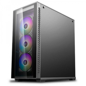 Case mATX Deepcool MATREXX 40 3FS, w/o PSU, 3x120mm tri-color LED , Tempered Glass, USB3.0, Black