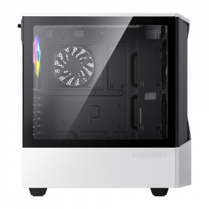 Case ATX GAMEMAX Contac COC, w/o PSU, 1x120 & 1x140mm ARGB fan, TG, 2xUSB 3.0, RGB HUB, White/Grey