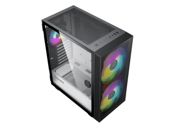 Case ATX GAMEMAX Aero, w/o PSU, 2x200mm & 1x120mm ARGB fans, PWM+ARGB Controller, 2xUSB 3.0, TG, RC