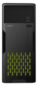 Case ATX 500W Sohoo 2810BG, 2xUSB2.0, Black-Green, ATX-500W-12cm 