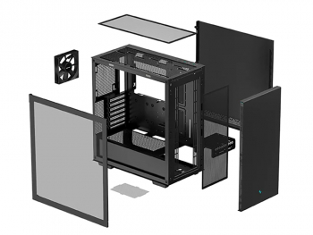 Case ATX Deepcool CH510, w/o PSU, 1x120mm, Tempered Glass, 2xUSB3.0, VGA&lHeadset holder, Black