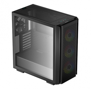 Case ATX Deepcool CG560, w/o PSU, 4x120mm (3xARGB fans), Mesh Front, Tempered Glass, 2xUSB3.0, Black