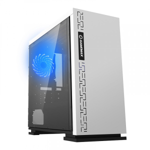 Case mATX GAMEMAX EXPEDITION, w/o PSU,1x120mm, Blue LED, USB3.0, Acrylic Window, White