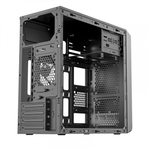 Case mATX 500W Sohoo 6503BK, 2xUSB2.0, Black, ATX-500W-12cm 