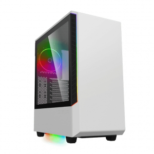 Case ATX GAMEMAX Panda T802, 1x120mm ARGB fan, 3xARGB LED strip, PWM/Rainbow HUB, USB3.0, TG, White