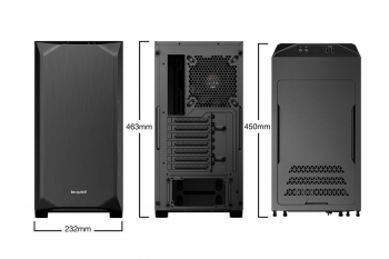 Case ATX be quiet! Pure Base 500, w/o PSU, 2x140mm, 2xUSB 3.2, Window, PSU shroud, Black
