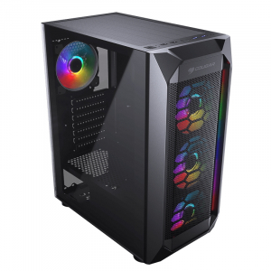 Case ATX Cougar MX410-G RGB, w/o PSU, 4x120mm ARGB fans,RGB Hub, USB 3.0, Tempered Glass, Black