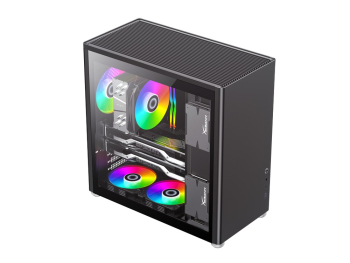 Case ATX GAMEMAX SPARK PRO, w/o PSU, 1xUSB3.0, 1xType-C, Dual Tempered Glass, Black