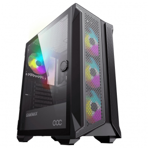 Case ATX GAMEMAX Brufen C1, w/o PSU, 4x120mm ARGB fans, PWM Hub,Tempered Glass, USB3.0, Black