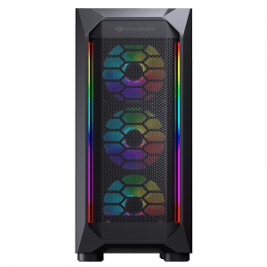 Case ATX Cougar MX410-G RGB, w/o PSU, 4x120mm ARGB fans,RGB Hub, USB 3.0, Tempered Glass, Black