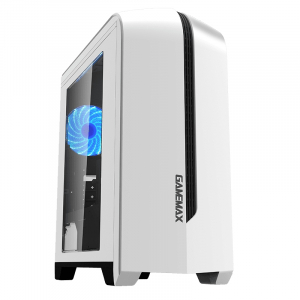 Case mATX GAMEMAX Centauri, w/o PSU, 1x120mm, Blue LED, USB3.0, Side Window, White/Black