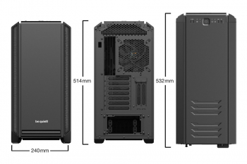 Case ATX be quiet! Silent Base 601, w/o PSU, 2x140mm, 1xUSB 2.0, 2xUSB 3.2, Window, Black