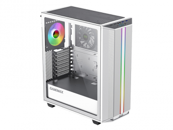 Case ATX GAMEMAX Precision COC, 1x120mm ARGB, 2xARGB Strips, Tempered Glass, 2xUSB 3.0, White