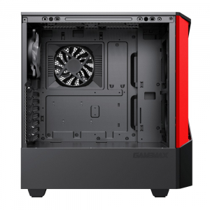 Case ATX GAMEMAX Contac COC, w/o PSU, 1x120 & 1x140mm ARGB fan, TG, 2xUSB 3.0, RGB HUB, Black/Red