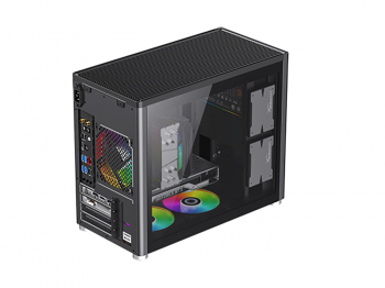 Case mATX GAMEMAX SPARK, w/o PSU, 1xUSB3.0, 1xType-C, Dual Tempered Glass, Black