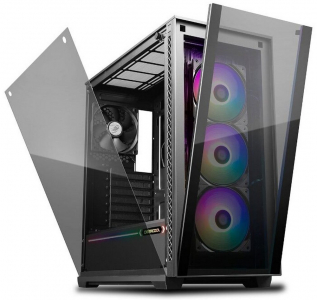 Case mATX Deepcool MATREXX 40 3FS, w/o PSU, 3x120mm tri-color LED , Tempered Glass, USB3.0, Black