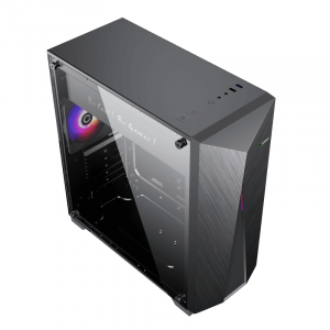 Case ATX GAMEMAX Nova N6, w/o PSU, 1x120mm, ARGB LED fan, ARGB LED strip, TG, USB 3.1, Black