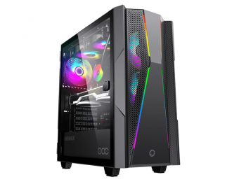 Case ATX GAMEMAX Typhoon COC, 1x120mm ARGB, 4xLED strips, TG, USB3.0, Black 