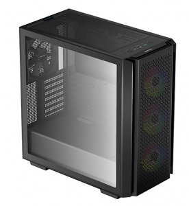 Case ATX Deepcool CG560, w/o PSU, 4x120mm (3xARGB fans), Mesh Front, Tempered Glass, 2xUSB3.0, Black