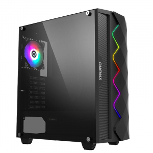 Case ATX GAMEMAX Diamond COC, 1x120mm ARGB, 1x140mm, LED strip, TG, USB3.0, Black 
