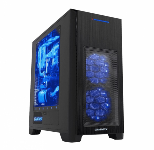 Case mATX GAMEMAX H603-2U3, w/o PSU, 1x120mm, Blue LED, 2xUSB3.0, Transparent Panel, Black