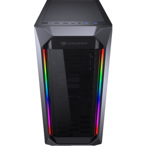 Case ATX Cougar MX410 Mesh-G RGB, w/o PSU, 4x120mm ARGB fans,RGB Hub, Mesh front panel, USB 3.0, TG