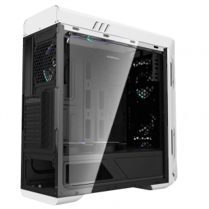 Case ATX GAMEMAX Optical, w/o PSU, 4x120mm ARGB  fans, Fan controller, Transparent, USB3.0, White