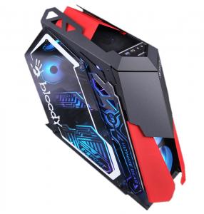 Case ATX Bloody GH-30, w/o PSU, 5x120mm, RGB, Dual Tempered Glass, USB3.0, Blac/Red