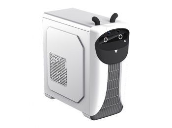 Case mATX GAMEMAX CUTE OWL, w/o PSU, 1x120mm ARGB & 1x80mm fans, USB3.0, Black/White