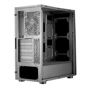 Case ATX Cougar MX340, w/o PSU, 1x120mm fan, USB 3.0, Tempered Glass, Black