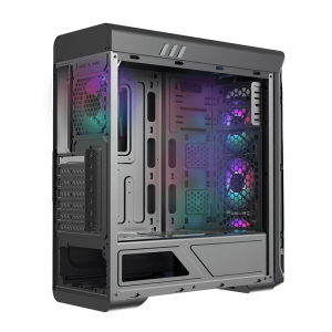 Case ATX GAMEMAX StarLight FRGB, w/o PSU, 4x120mm RGB fans,Fan controller,Transparent, USB3.0, Black