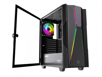 Case ATX GAMEMAX Typhoon COC, 1x120mm ARGB, 4xLED strips, TG, USB3.0, Black 