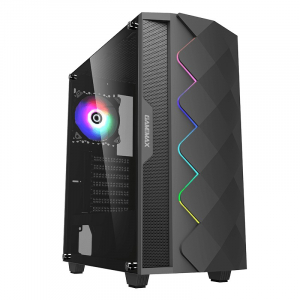 Case ATX GAMEMAX Diamond COC, 1x120mm ARGB, 1x140mm, LED strip, TG, USB3.0, Black 