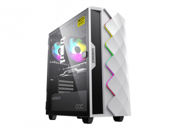 Case ATX GAMEMAX Diamond COC, 1x120mm ARGB, 1x140mm, LED strip, TG, USB3.0, White 