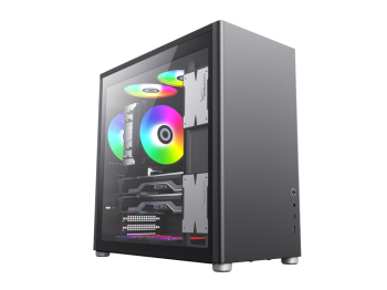 Case ATX GAMEMAX SPARK PRO, w/o PSU, 1xUSB3.0, 1xType-C, Dual Tempered Glass, Black