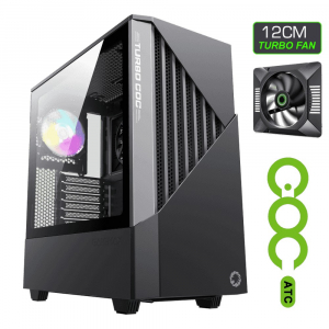 Case ATX GAMEMAX Contac COC, w/o PSU, 1x120 & 1x140mm ARGB fan, TG, 2xUSB 3.0, RGB HUB, Black/Grey