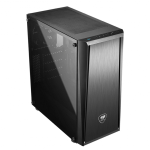 Case ATX Cougar MX340, w/o PSU, 1x120mm fan, USB 3.0, Tempered Glass, Black