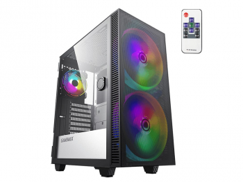 Case ATX GAMEMAX Aero, w/o PSU, 2x200mm & 1x120mm ARGB fans, PWM+ARGB Controller, 2xUSB 3.0, TG, RC