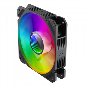 PC Case Fan GAMEMAX FN-12Rainbow-C9, 120mm, ARGB, 28.8dB, 56,62 CFM, 1200RPM, Hydro Bearing, Black